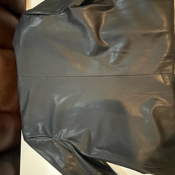 FUTURE COLLECTIVE KAHLANA BARFIELD BROWN Black Faux Leather XL Blazer - Picture 4 of 7